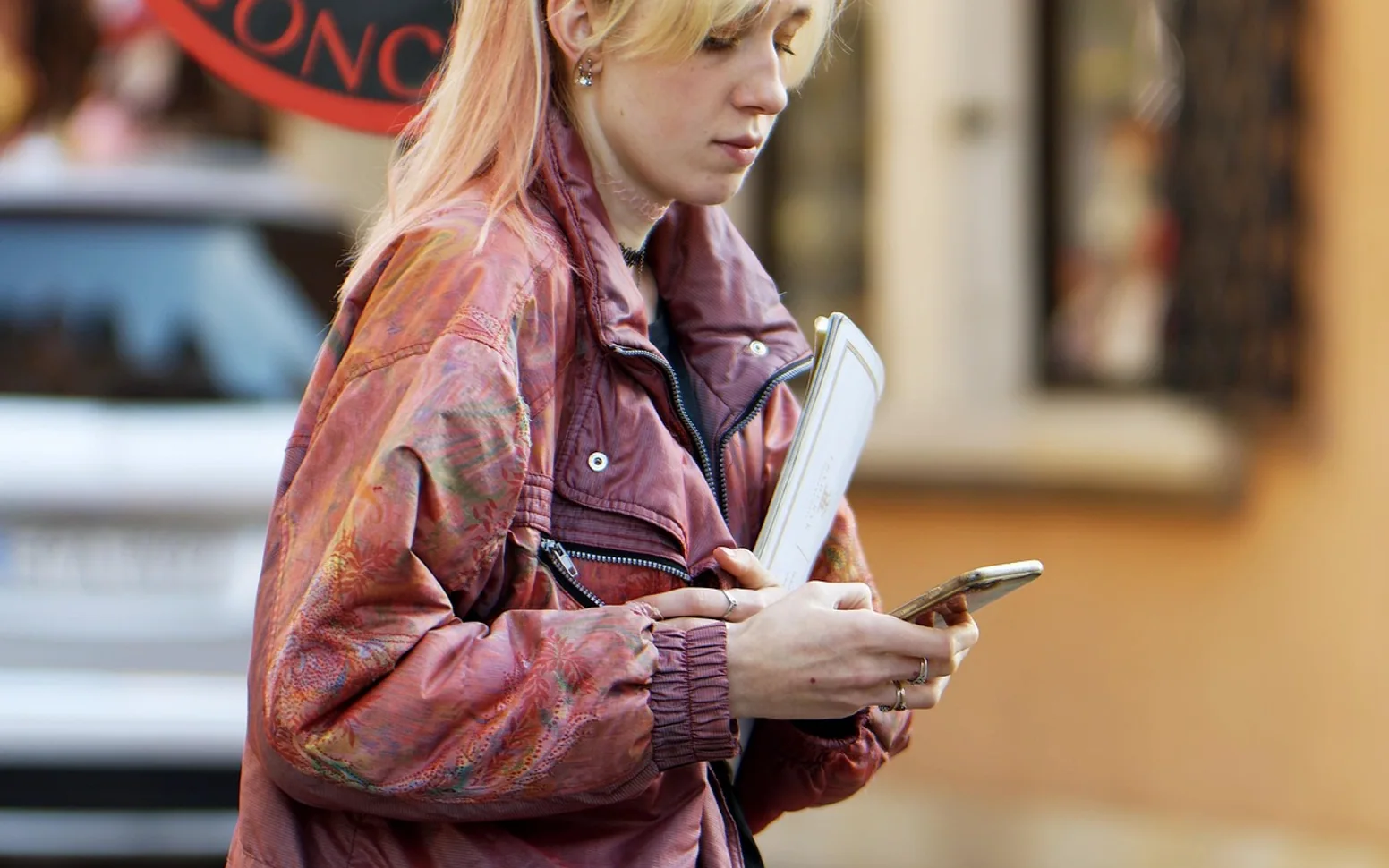 Girl, blond and jacket