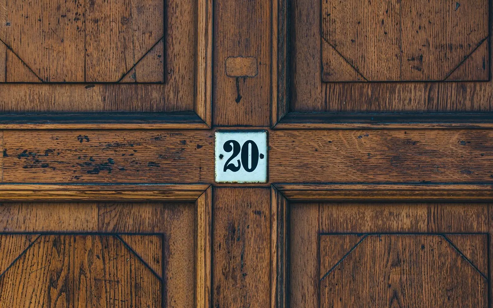 Door, wood and house number